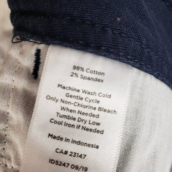 Talbots Wide Leg Crop Chino Pants Navy Blue Lightweight Canvas Womens Size 16P - Picture 7 of 7
